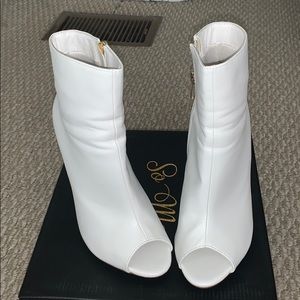 White Peep Toe Booties